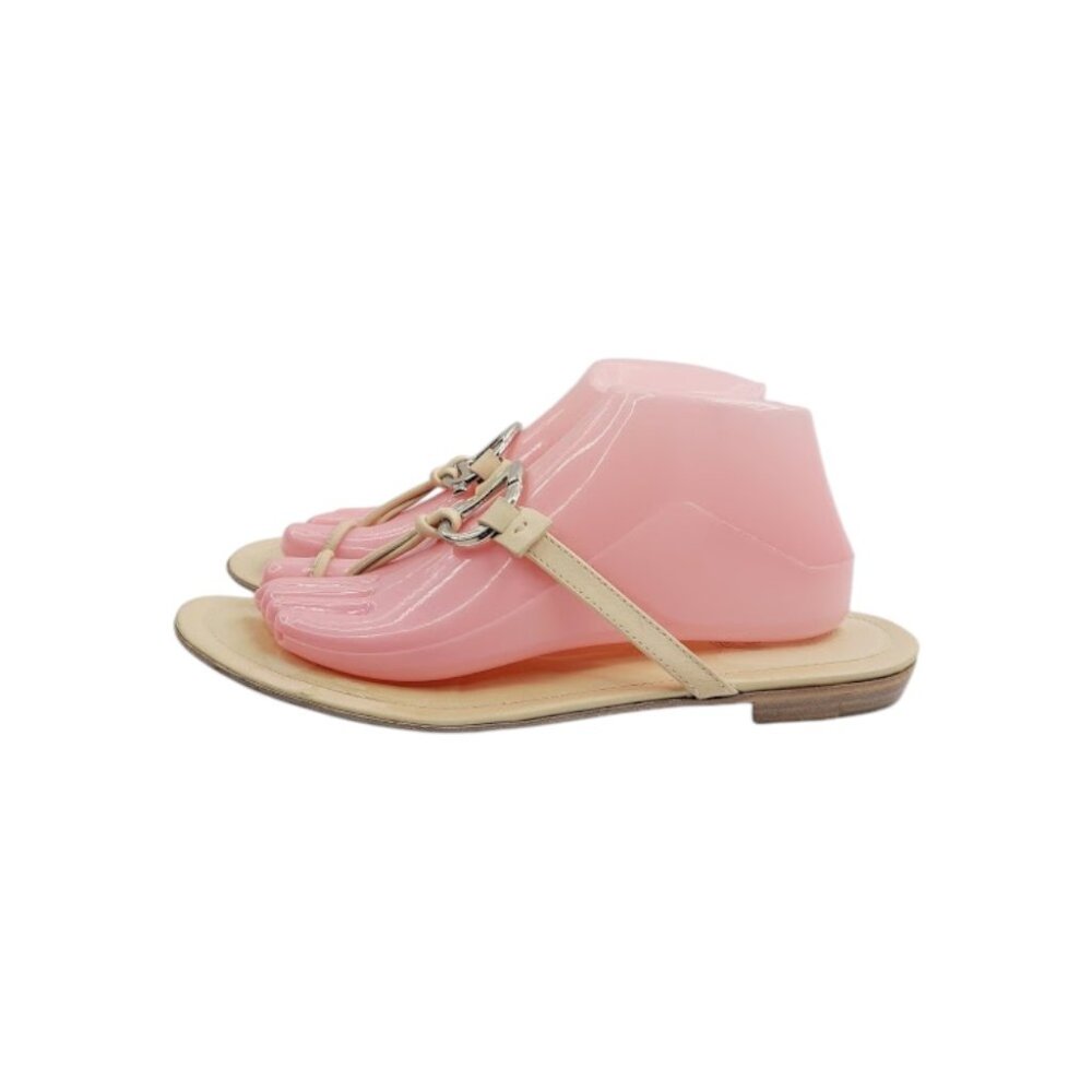 Tods‎ Women's Tan Leather Classic Slip-On Flat Thong Sandal Size 9